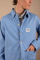 ROYAL BLUE STRIPES PATCH WORKER JACKET