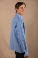 ROYAL BLUE STRIPES PATCH WORKER JACKET