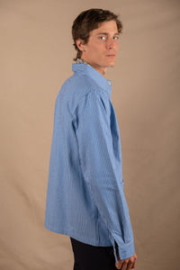 ROYAL BLUE STRIPES PATCH WORKER JACKET