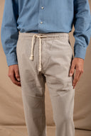 LIGHT GREY STRIPES JOGGER LONG