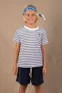 NAVY/WHITE STRIPES PATCH SAMMY KIDS T-SHIRT