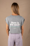 LIGHT GREY BORN IN THE SOUTH SOLEIL T-SHIRT