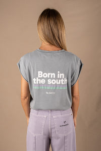 LIGHT GREY BORN IN THE SOUTH SOLEIL T-SHIRT