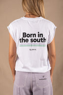 WHITE BORN IN THE SOUTH SOLEIL T-SHIRT