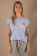 LIGHT BLUE PLAYA CHICA SOLEIL T-SHIRT