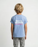 TWILIGHT BLUE BORN IN THE SOUTH PINK KIDS T-SHIRT