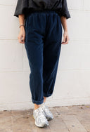 NAVY CORDUROY FEM JOGGER LONG