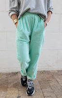 MINT GREEN CORDUROY FEM JOGGER LONG