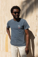 WASHED NAVY HOTEL DE LA MER T-SHIRT