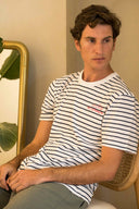 OFFWHITE/NAVY LA CÔTE STRIPES T-SHIRT