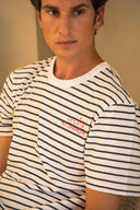 OFFWHITE/NAVY LA CÔTE STRIPES T-SHIRT