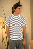 OFFWHITE/NAVY LA CÔTE STRIPES T-SHIRT