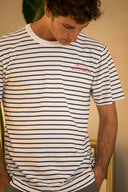 OFFWHITE/NAVY LA CÔTE STRIPES T-SHIRT