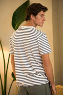OFFWHITE/NAVY LA CÔTE STRIPES T-SHIRT