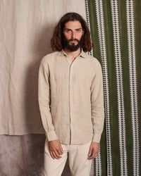 BEIGE SPORT LINEN SHIRT
